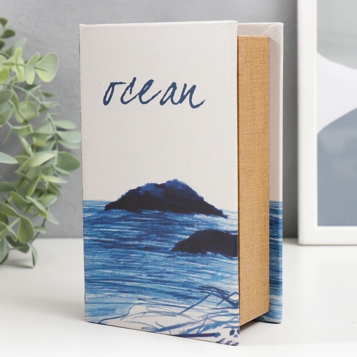 Сейф-книга дерево кожзам  Сейф-книга дерево кожзам "Океан" 17х11х5 см