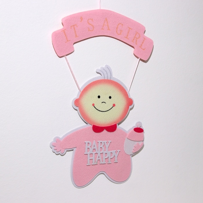 Декоративное украшение (подвеска)  Декоративное украшение (подвеска) "BABY HAPPY GIRL" 32х32х52 см