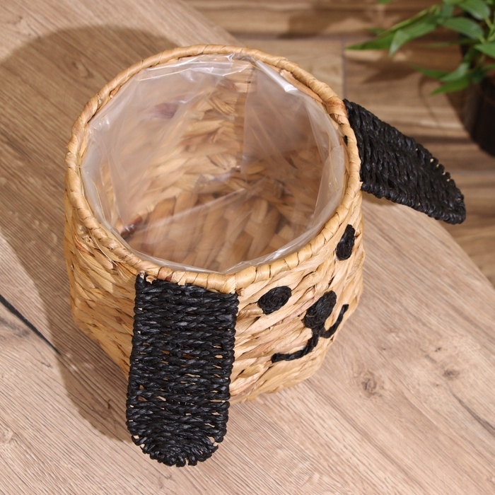 Корзина плетёная  Корзина плетёная "Собачка" 22,5х22,5х19 см