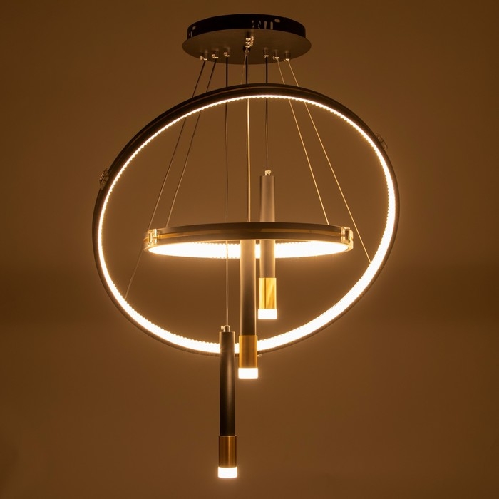 Люстра Люстра "Круги нео" 2+3LED 140Вт 3 режима черный 60х60х4-85 см