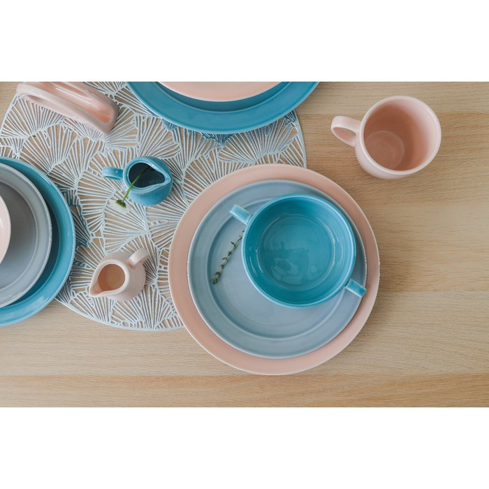 Тарелка мелкая «Акварель», d=24 см, цвет светло-серый Тарелка мелкая «Акварель», d=24 см, цвет светло-серый