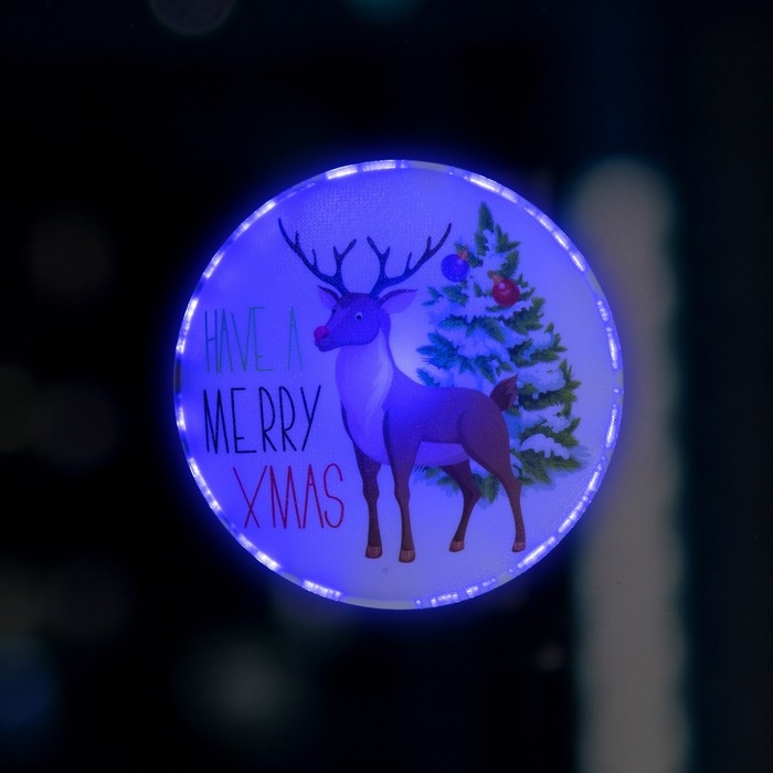 Светодиодная игрушка на липучке «Олень» 13 см, батарейки LR44х3 (в комплекте), свечение мульти Светодиодная игрушка на липучке «Олень» 13 см, батарейки LR44х3 (в комплекте), свечение мульти