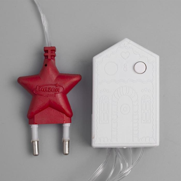 Гирлянда «Занавес» 2.5 × 0.65 м с насадками «Капли», IP20, прозрачная нить, 50 LED, свечение белое, 8 режимов, 220 В