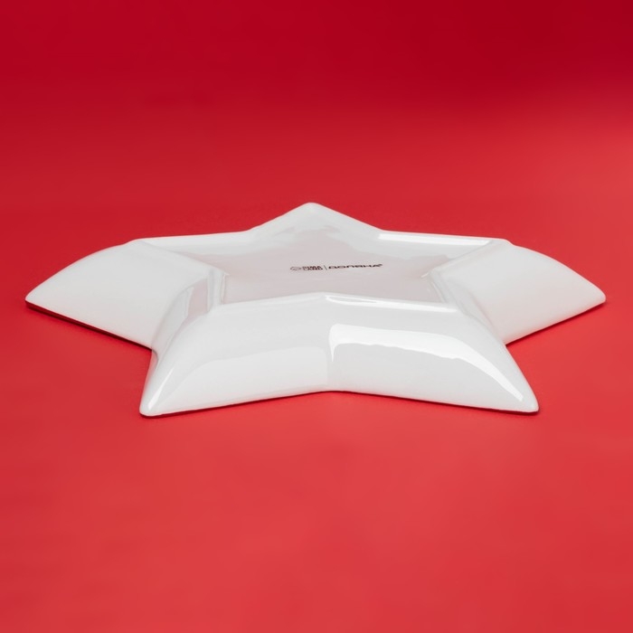 Тарелка новогодняя Доляна &laquo;Волшебное дерево&raquo;, керамика, 24,5&times;23,5&times;3,5 см, цвет белый