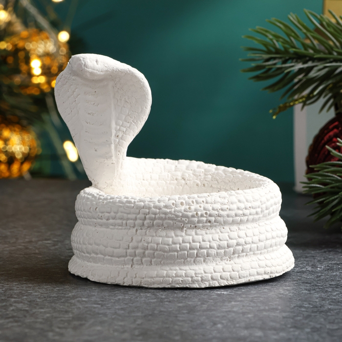 Новый год. Символ 2025. Подсвечник новогодний Новый год. Символ 2025. Подсвечник новогодний "Змея кобра" 8х5см