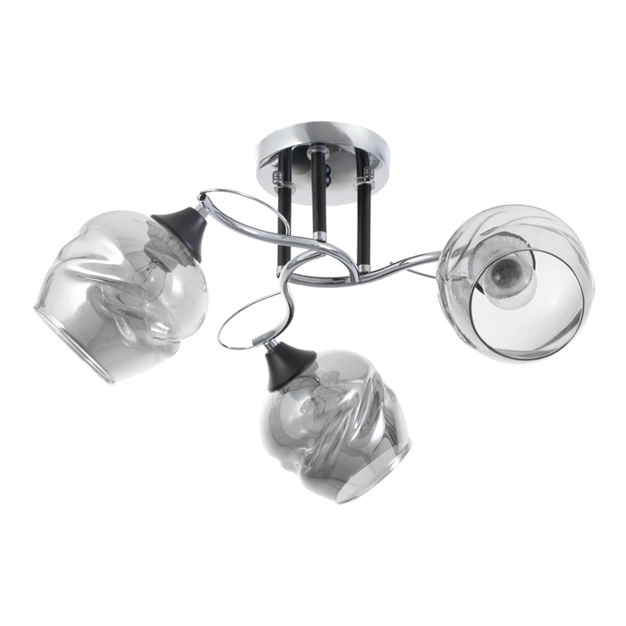 Люстра Люстра "Миллениум" 3х60Вт Е27 Хром, чёрный 56х56х23см