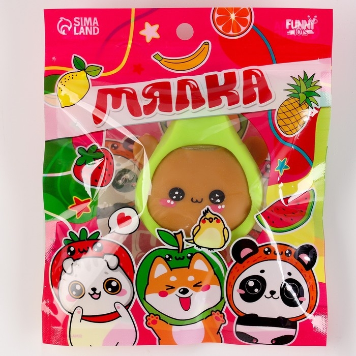 Антистресс сквиш мялка «Зверушки-фруктики», в пакете Антистресс сквиш мялка «Зверушки-фруктики», в пакете
