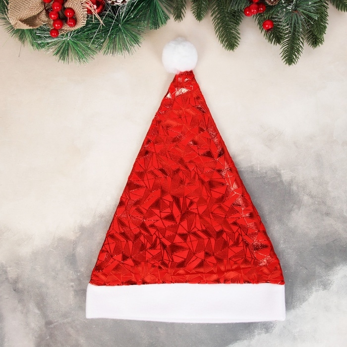 Колпак новогодний  Колпак новогодний "Калейдоскоп" 28х39 см, красный