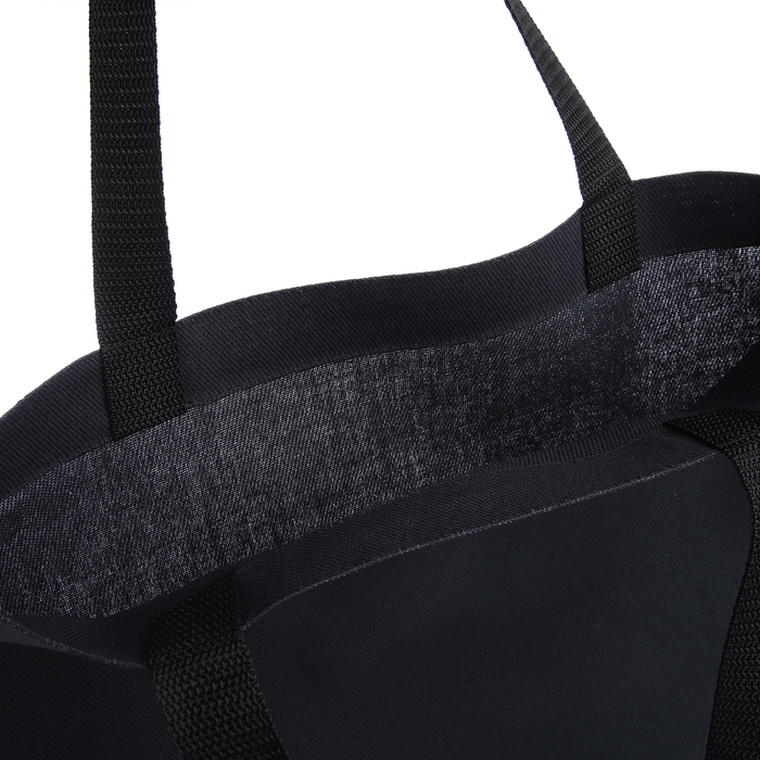 Шопер Шопер "Тропики", 35х0,5х40, принт с блестками, без подклада, чёрный