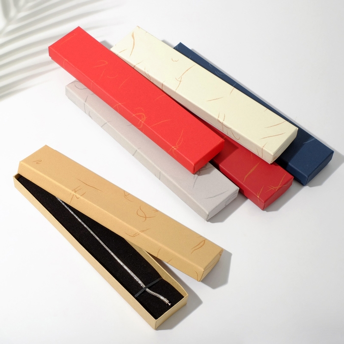 Коробочка подарочная под браслет/цепочку/часы «Линии», 21×4 см, цвет МИКС Коробочка подарочная под браслет/цепочку/часы «Линии», 21×4 см, цвет МИКС