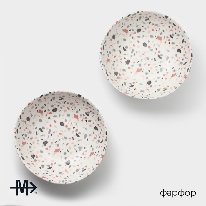 Набор тарелок суповых фарфоровых Magistro Terazzo, 700 мл, 18×5,5 см,2 шт Набор тарелок суповых фарфоровых Magistro Terazzo, 700 мл, 18×5,5 см,2 шт