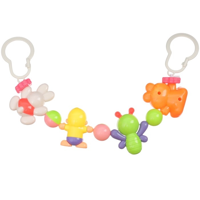 Растяжка на коляску/кроватку «Обезьяна и друзья», 4 игрушки, цвет МИКС, Крошка Я Растяжка на коляску/кроватку «Обезьяна и друзья», 4 игрушки, цвет МИКС, Крошка Я