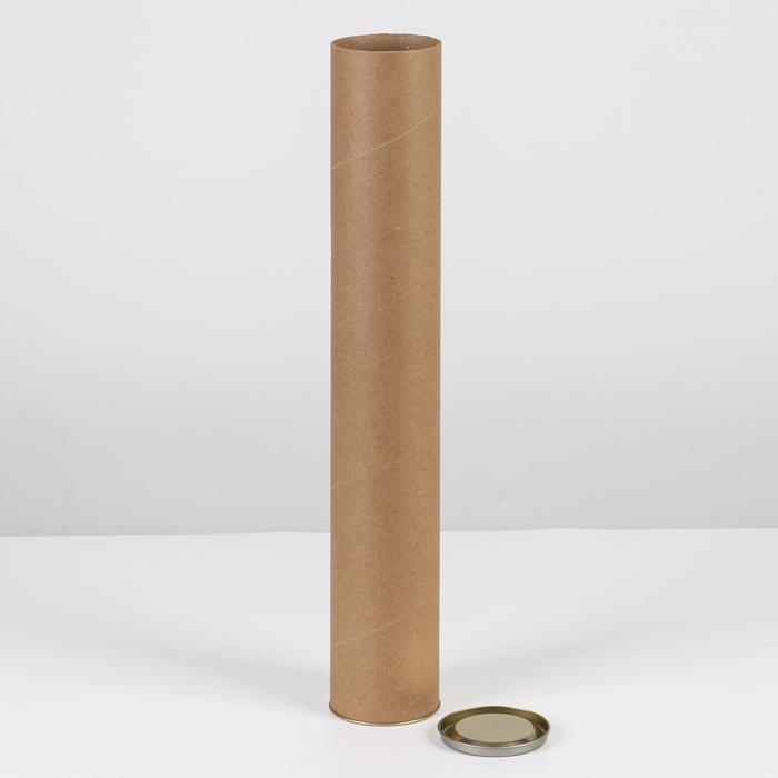 Тубус 76х490 мм (470 мм внутренняя Высота),плотный картон, металлическая крышка Тубус 76х490 мм (470 мм внутренняя Высота),плотный картон, металлическая крышка