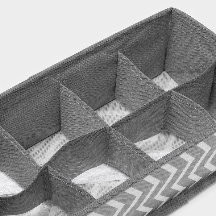 Органайзер для хранения белья «Симетро», 8 ячеек, 29×14×10 см, цвет серый Органайзер для хранения белья «Симетро», 8 ячеек, 29×14×10 см, цвет серый