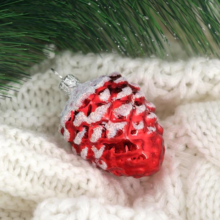 Ёлочная игрушка Ёлочная игрушка "Шишка кедровая"-2, h-5,2 см, микс