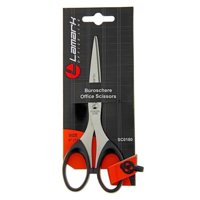 Ножницы Lamark, 15.2 см, цветные эргономичные пластиковые ручки, микс Ножницы Lamark, 15.2 см, цветные эргономичные пластиковые ручки, микс