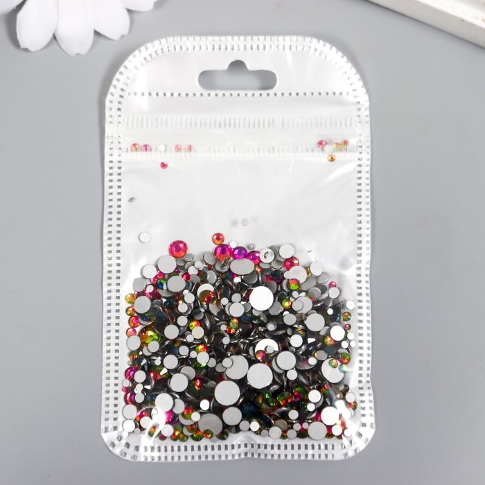 Декор для творчества стекло Декор для творчества стекло "Стразы усечённый конус. Хамелеон" d=1,5-6,5 мм набор 1000 шт