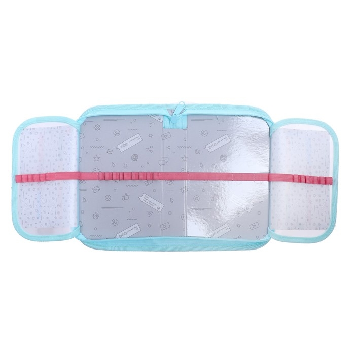 Пенал 1 секция, 130 х 210 х 40 мм, 2 откидные планки, тканевый, Calligrata TOP, Content Пенал 1 секция, 130 х 210 х 40 мм, 2 откидные планки, тканевый, Calligrata TOP, Content "Котик"