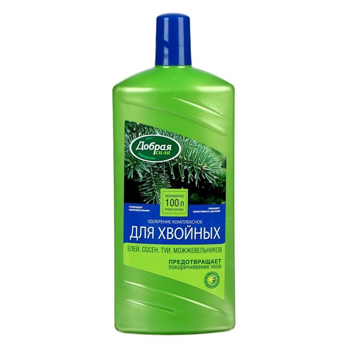 Жидкое органо-минеральное удобрение Добрая сила для хвойных, 1 л Жидкое органо-минеральное удобрение Добрая сила для хвойных, 1 л