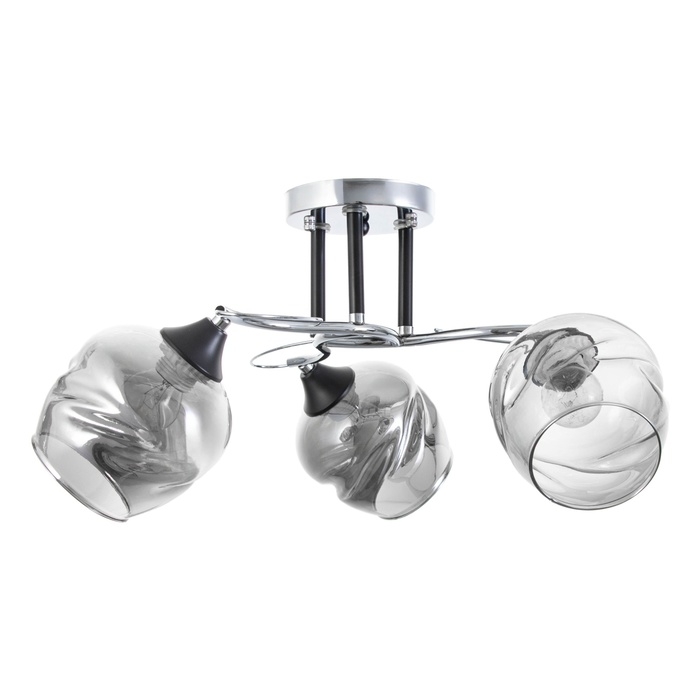 Люстра Люстра "Миллениум" 3х60Вт Е27 Хром, чёрный 56х56х23см