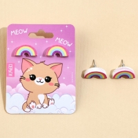 Серьги «Meow» гвоздики, 6х9 см