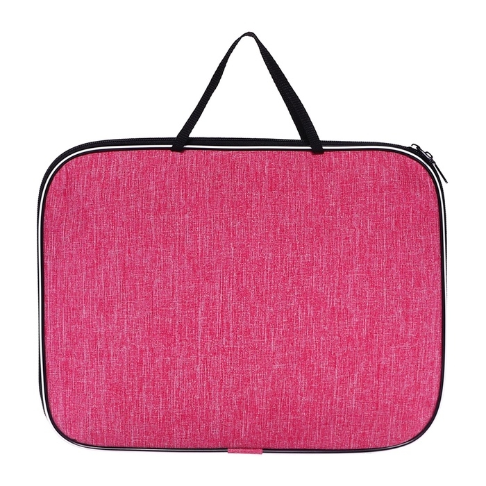 Папка с ручками текстильная А4, Calligrata "Офис", для бумаг, для офиса, нейлон 600D, лён, розовая, ПМ/1, 350 х 270 х 20 мм