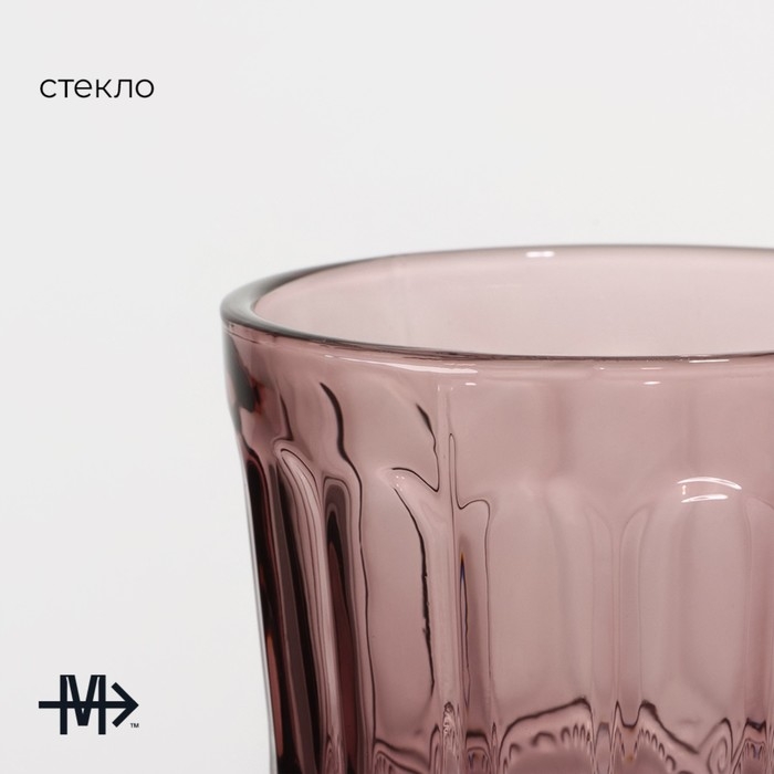 Стакан стеклянный Magistro «Ла-Манш», 220 мл, цвет розовый Стакан стеклянный Magistro «Ла-Манш», 220 мл, цвет розовый