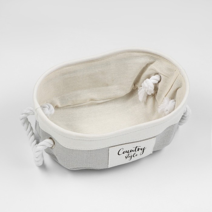 Корзина стеллажная с ручками Корзина стеллажная с ручками "Кантри", 320 х 220 х 100 мм, серый