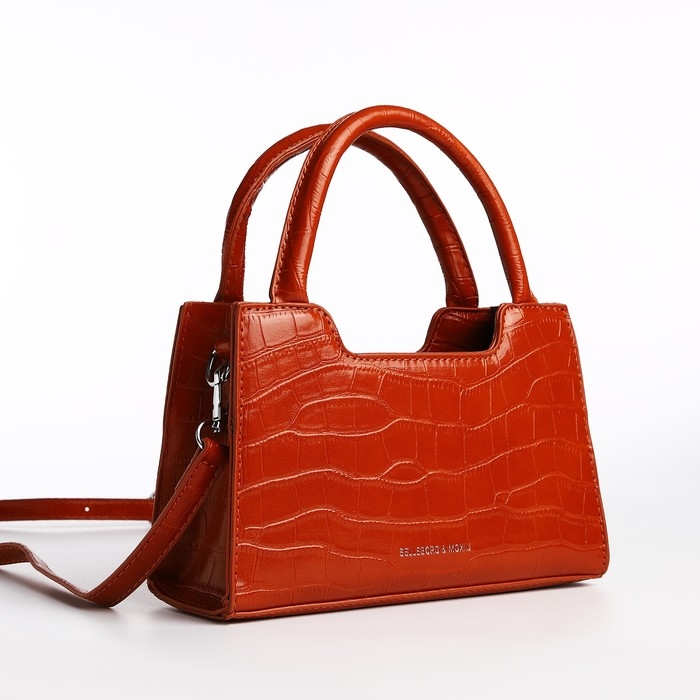 Сумка женская тоут на молнии, цвет рыжий