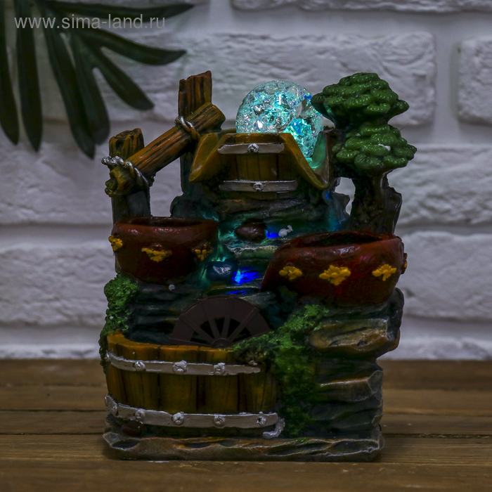 Фонтан Фонтан "Горка с ручейками" 13х16х20 см (с подсветкой)
