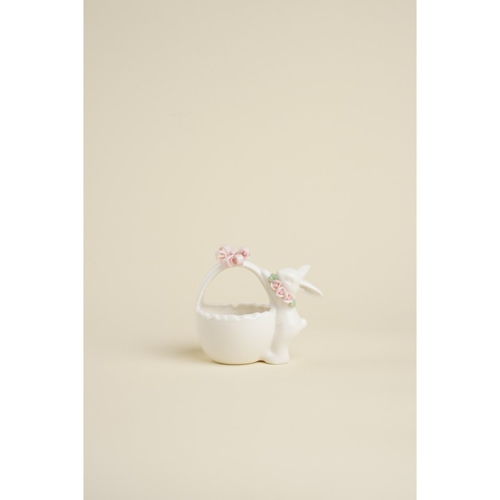 Конфетница SL Home «Лесные кролики», 12,5×8×12 см, цвет белый