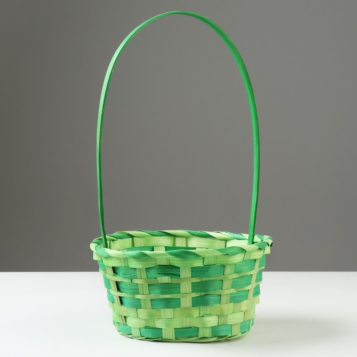 Корзина плетеная, 20,5 × 9,5 × 33 см, зелёная, бамбук Корзина плетеная, 20,5 × 9,5 × 33 см, зелёная, бамбук