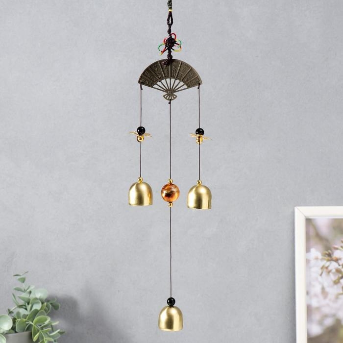 Музыка ветра металл Музыка ветра металл "Веер" 3 колокольчика 27,5 см