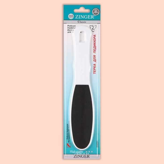 Тёрка для ног ZINGER, наждачная, двусторонняя, абразивность 100/180, 24 см, цвет белый, RA-13 Тёрка для ног ZINGER, наждачная, двусторонняя, абразивность 100/180, 24 см, цвет белый, RA-13