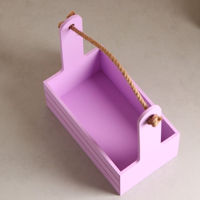 Набор кашпо деревянных 3 в 1 (29×18×33; 25×15×30; 21×12×23) "Аром", Сиреневый