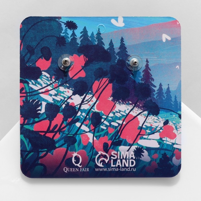 Серьги акрил «Зайчики», цвет бело-розовый в серебре Серьги акрил «Зайчики», цвет бело-розовый в серебре