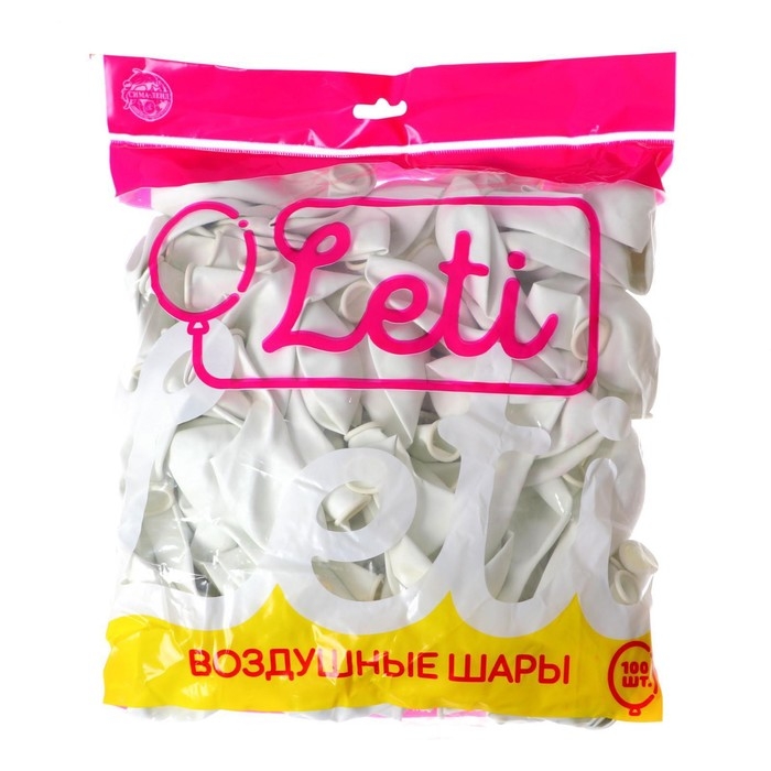 Шар латексный 10 Шар латексный 10", пастель, набор 100 шт., цвет белый