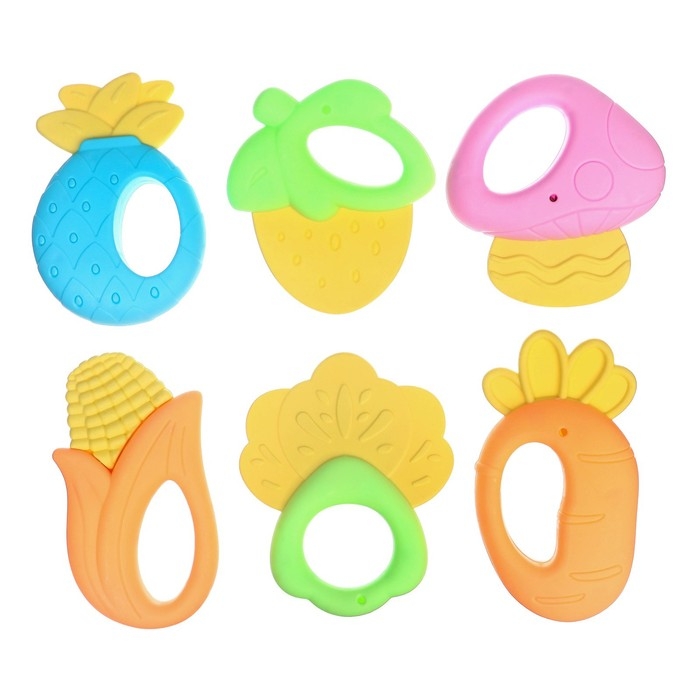 Набор погремушек «Беби», с эластичными элементами, 12 шт., Крошка Я Набор погремушек «Беби», с эластичными элементами, 12 шт., Крошка Я