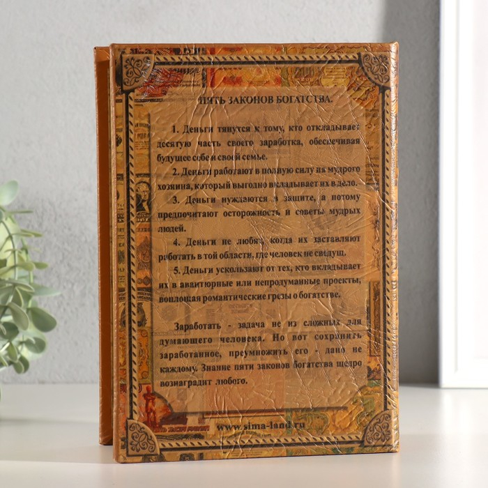 Сейф книга  Сейф книга "Как стать богатым" 22х16х7
