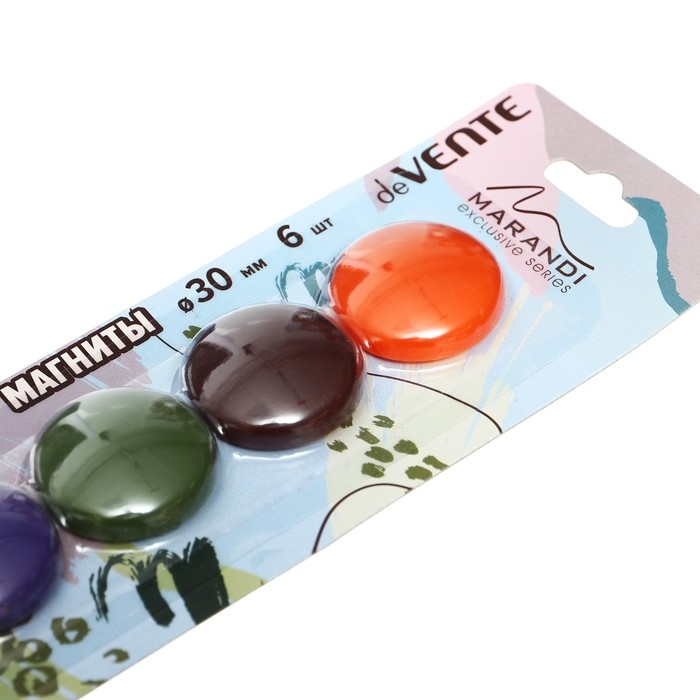 Магниты для досок 30 мм 6 штук, deVENTE. Morandi, 6 цветов, блистер Магниты для досок 30 мм 6 штук, deVENTE. Morandi, 6 цветов, блистер