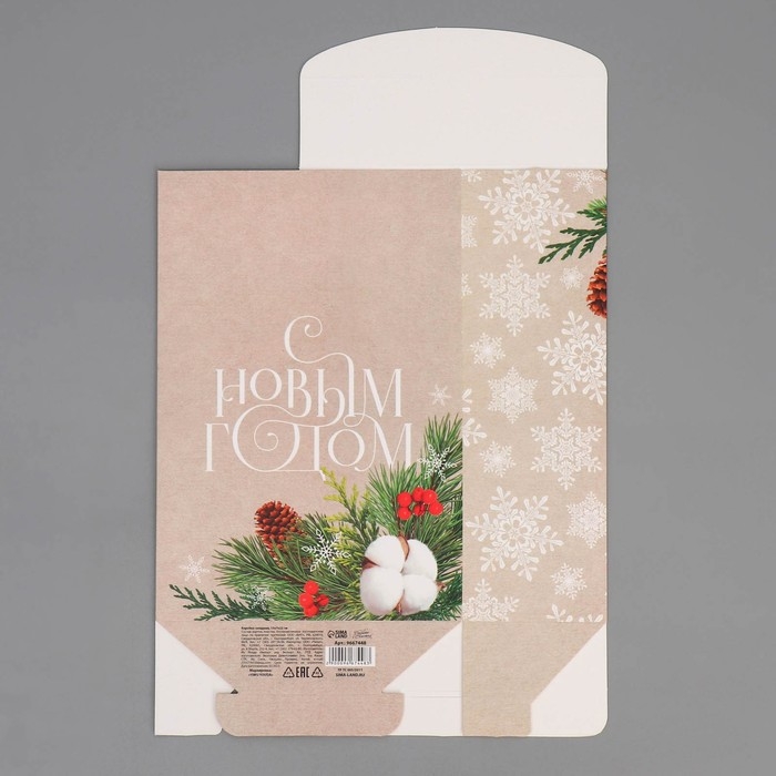 Коробка подарочная новогодняя складная «Хлопок», 15 х 7 х 22 см, Новый год Коробка подарочная новогодняя складная «Хлопок», 15 х 7 х 22 см, Новый год
