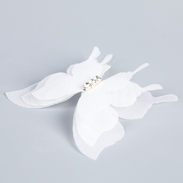 Декор для творчества «Бабочка», трёхслойный, набор 12 шт., размер 1 шт. — 5 × 4,5 см, цвет белый