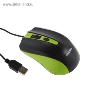 Мышь Smartbuy ONE 352, проводная, оптическая, 1600 dpi, USB, зелёно-чёрная