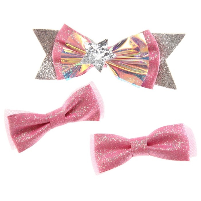 Аксессуары для волос, 4 штуки, ободок с бантом и заколки Аксессуары для волос, 4 штуки, ободок с бантом и заколки