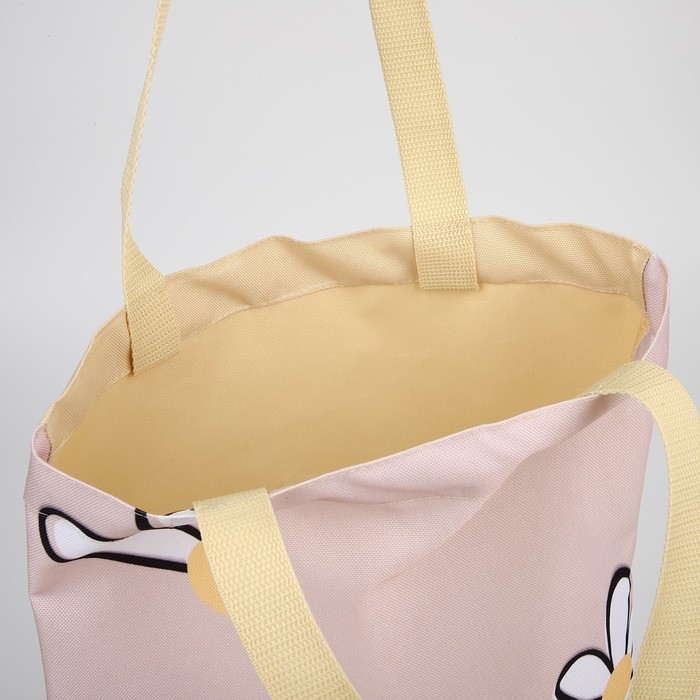 Шопер «Цветы» 35х0.5х40 см, отдел без молнии, без подклада, бежевый Шопер «Цветы» 35х0.5х40 см, отдел без молнии, без подклада, бежевый