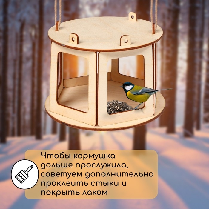 Деревянная кормушка-конструктор для птиц «Беседка» своими руками, 16.5 × 16.5 × 10 см, Greengo Деревянная кормушка-конструктор для птиц «Беседка» своими руками, 16.5 × 16.5 × 10 см, Greengo