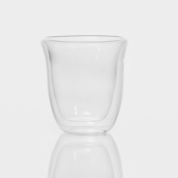 Стакан стеклянный с двойными стенками «Поль. Дуо волнистый», 200 мл Стакан стеклянный с двойными стенками «Поль. Дуо волнистый», 200 мл