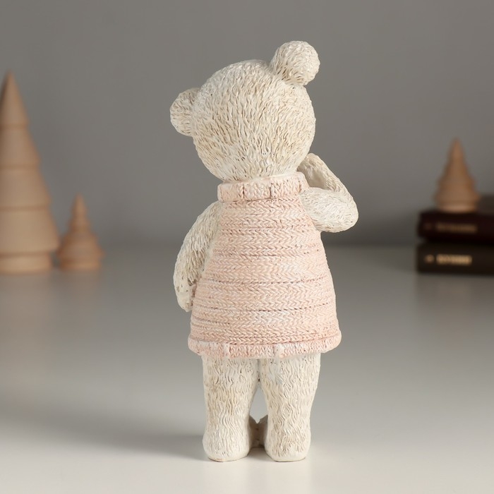 Сувенир полистоун Сувенир полистоун "Удивленный мишка в розовом свитере" 7,5х5,5х16 см