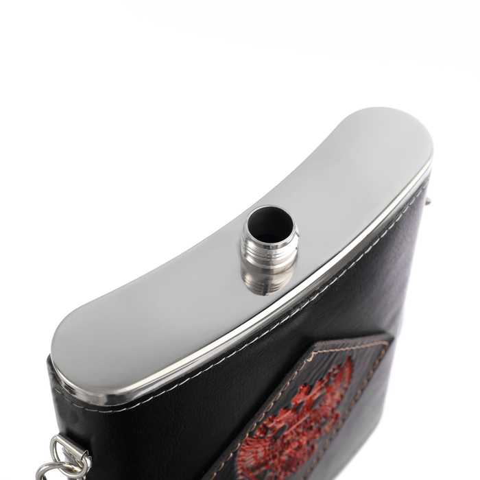 Фляжка для алкоголя и воды, 540 мл,  Фляжка для алкоголя и воды, 540 мл, "Герб", нержавеющая сталь, подарочная, армейская, 18 oz