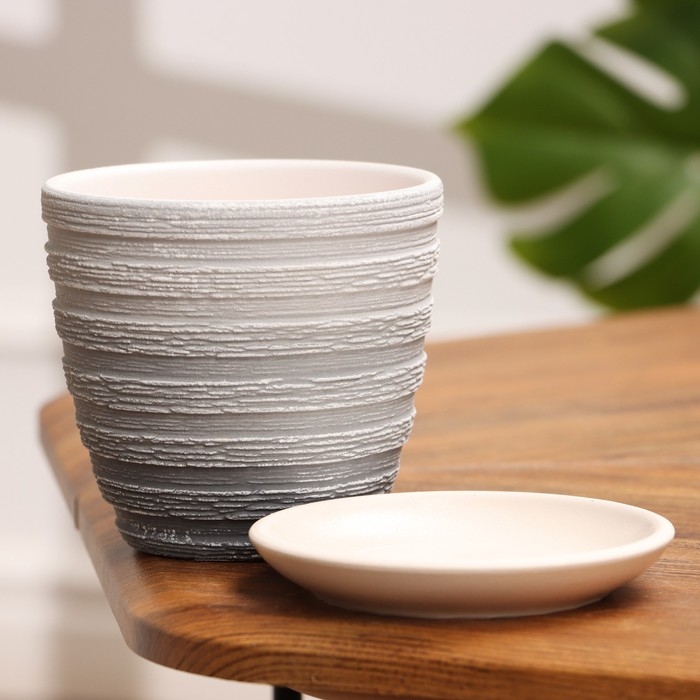 Горшок цветочный Горшок цветочный "Букле" серый крокус №1, 0,7 л